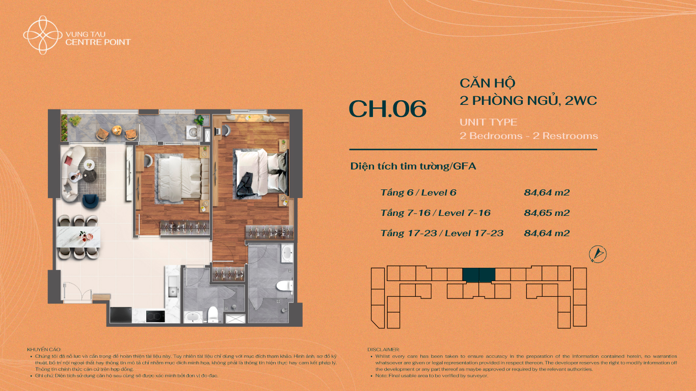 Layout Mặt bằng Căn hộ Vũng Tàu Centre Point