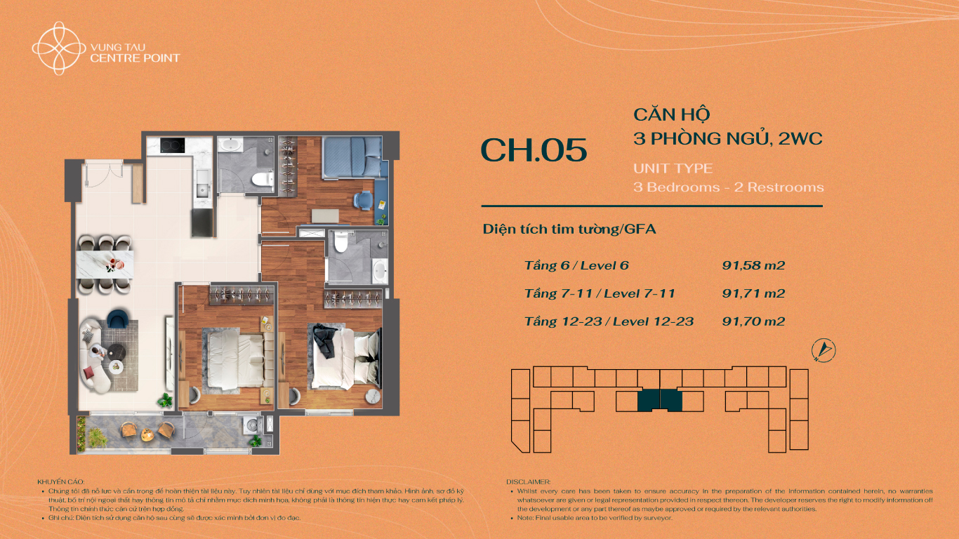 Layout Mặt bằng Căn hộ Vũng Tàu Centre Point