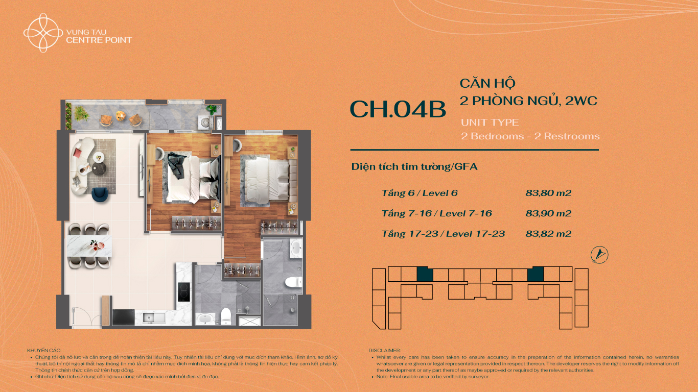 Layout Mặt bằng Căn hộ Vũng Tàu Centre Point