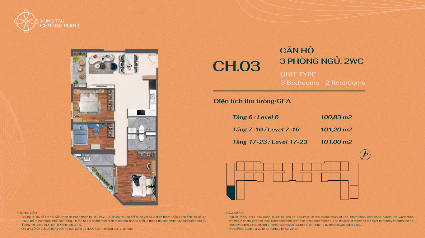 Layout Mặt bằng Căn hộ Vũng Tàu Centre Point