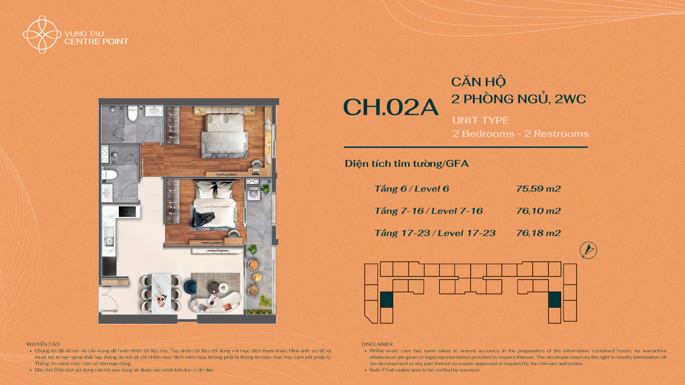 Layout Mặt bằng Căn hộ Vũng Tàu Centre Point