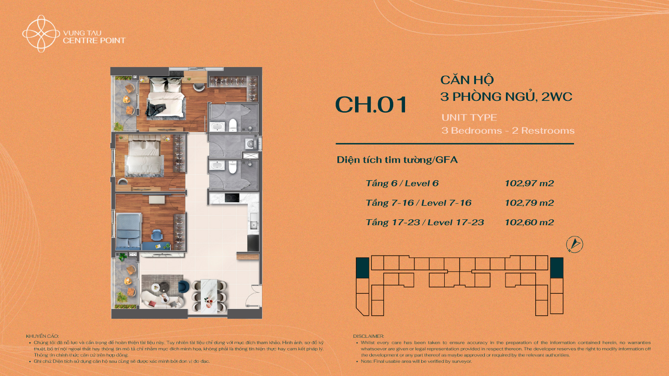 Layout Mặt bằng Căn hộ Vũng Tàu Centre Point