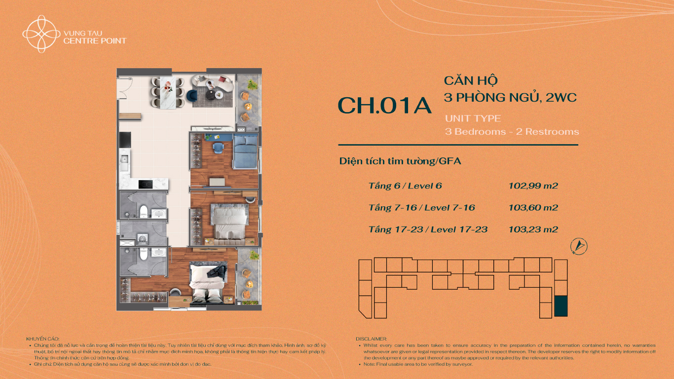 Layout Mặt bằng Căn hộ Vũng Tàu Centre Point